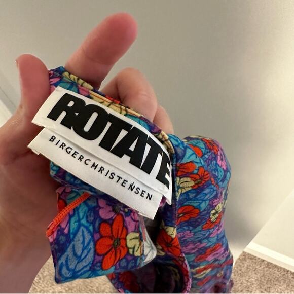 Rotate Birger Christensen Vibrant Blue Floral Long Sleeve Mini Dress 6 - Picture 9 of 11